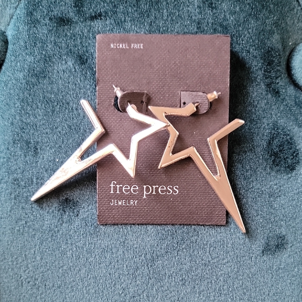 Free Press Silver Star Earrings